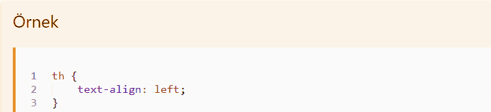 CSS Tablolar 5 web tasarım css style tag
